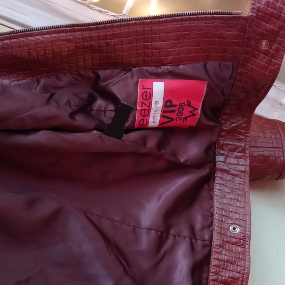 Men's Member's Only basket weave brown leather jacket coat Small - Picture 12 of 14